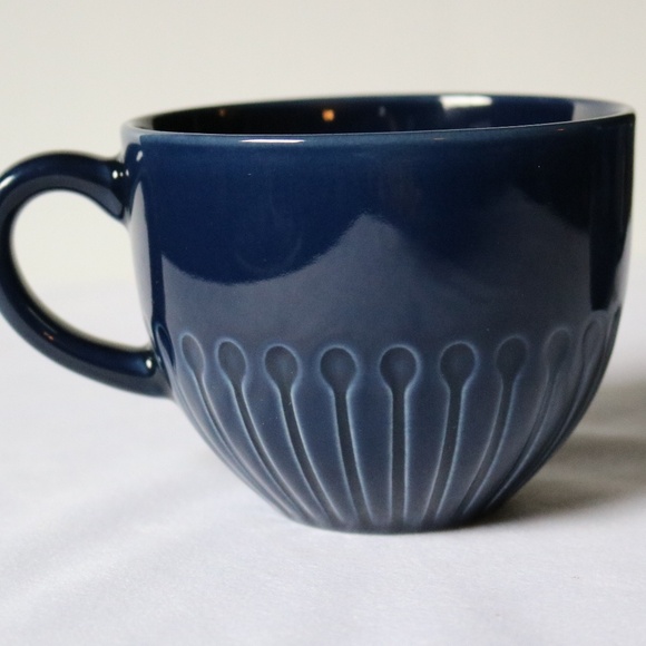 Set of 2 IKEA Blue Coffee Tea Mugs Strimmig 12oz Stoneware Collectible Fall - Picture 6 of 7